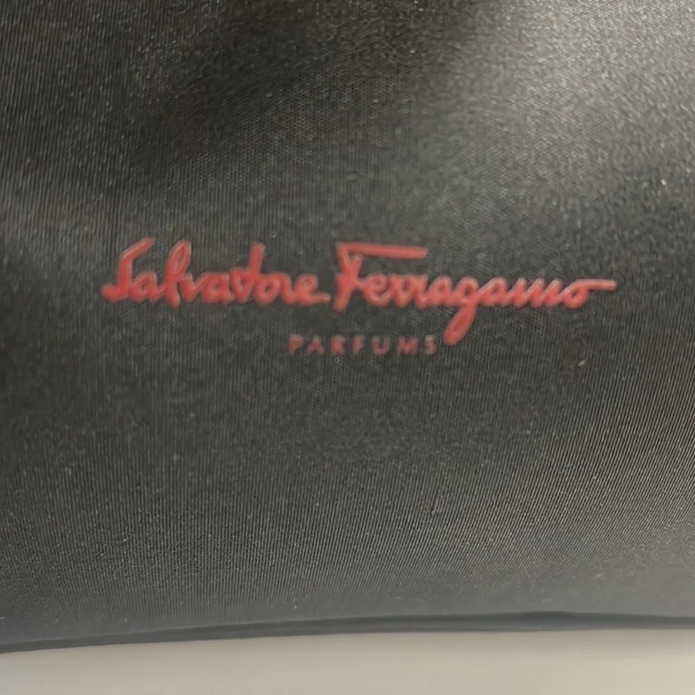 Salvatore Ferragamo Black Cosmetics Clutch Pouch